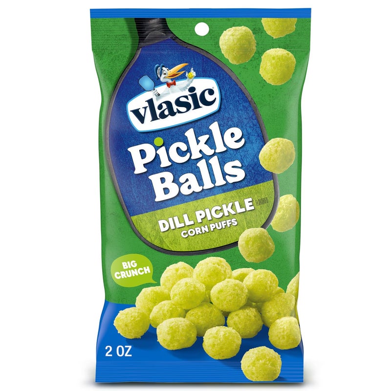 Vlasic Pickle Balls, Dill Pickle Flavored Corn Puffs, Stocking Stuffer, 2 oz. - Image 1